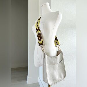 Ah Dorned Neutral Cream Beige Vegan Faux Leather Minimalist Crossbody Bag